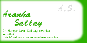 aranka sallay business card